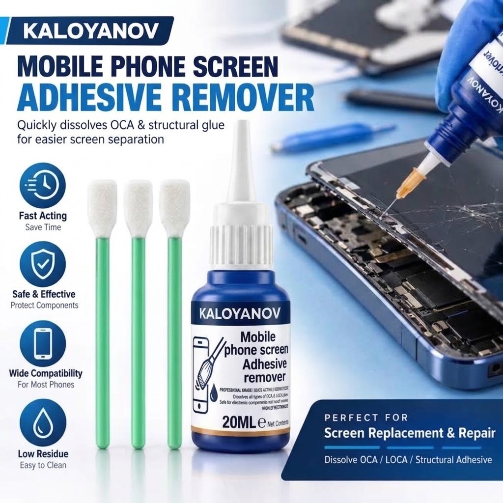 Electronics Repair Kit - 携帯電話画面の接着剤除去用精密針、平綿棒、LCDガラス分解用接着剤クリーナー、修理用ハンドツールキット
