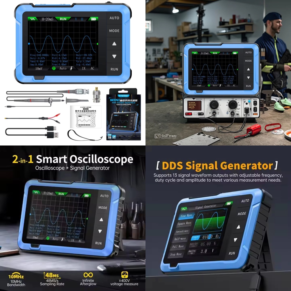 Electronics Repair In Usa - DSO510 ミニポータブル 2 in 1 ハンドヘルドデジタルオシロスコープ