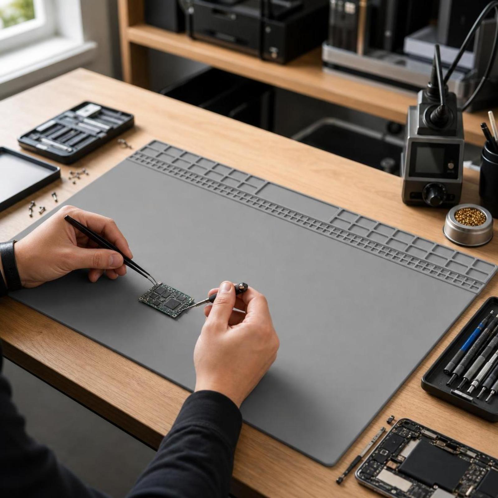 耐熱シリコンはんだ付けマット（電子機器作業台用、整理用ストリ - Electronics Repair In Usa のレビューと価格