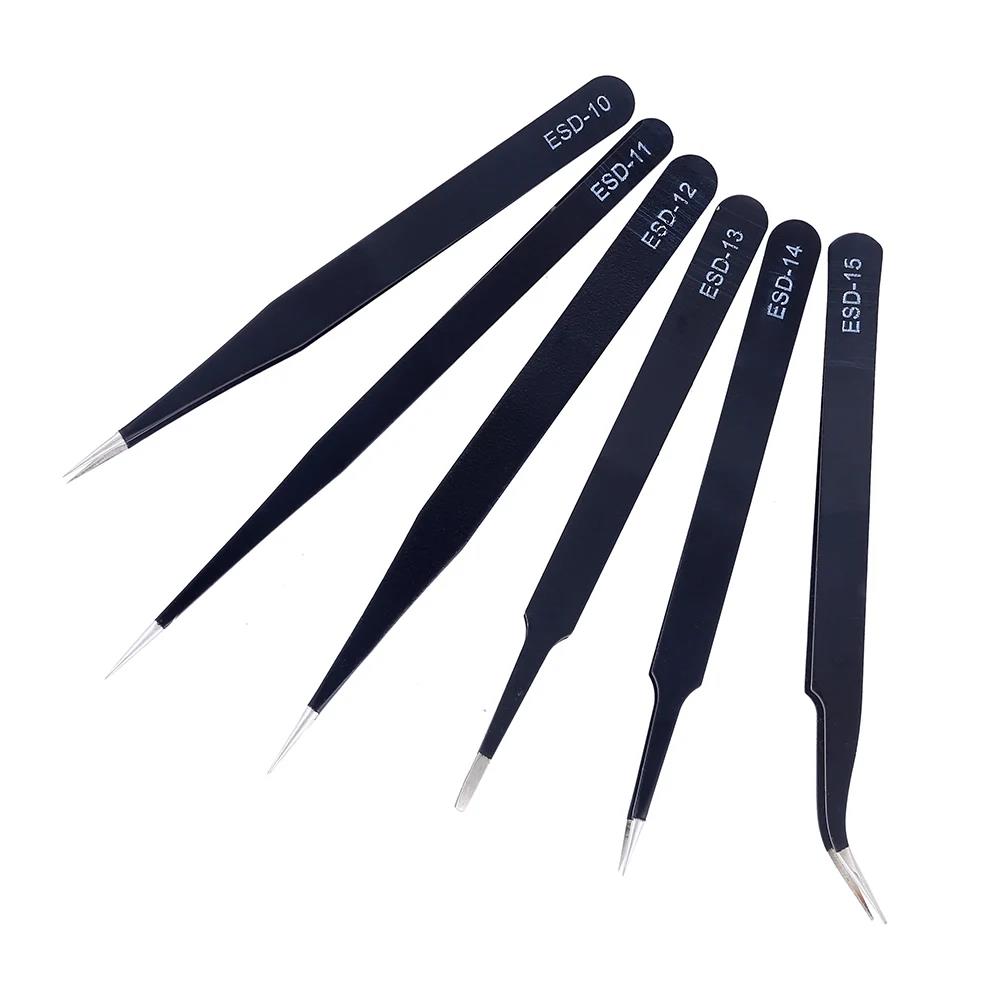 6本セットの精密ピンセット。静電気防止加工を施したステンレス - Electronics Repair Kit のレビューと価格